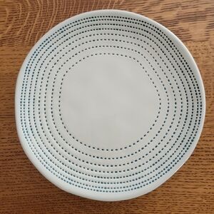 Hearth & Hand Radial Stitch Dessert plates - set of 4 - white & green